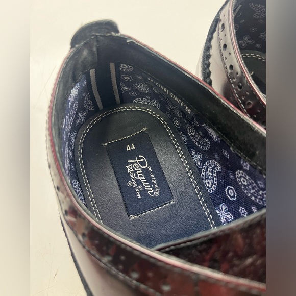 Penguin Original Lace Up Brogues in Burgundy Leather - Size 44 - G84-8 - Picture 4 of 9